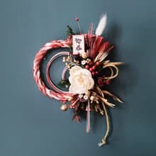 日系注連繩/紅白勝利/附3M掛鉤禮盒包裝/祈福乾燥花掛飾/開幕新居