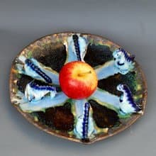 Fancy dish Blue dragons figurines Sculpture Space plate Alien creatures