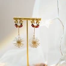 【聖誕節禮物限定】小雪球燕子的祝福  耳環 耳夾