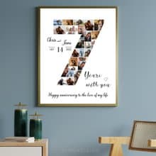 0-9 Number Photo collage Editable Canva Template, Anniversary Gift, Birthday