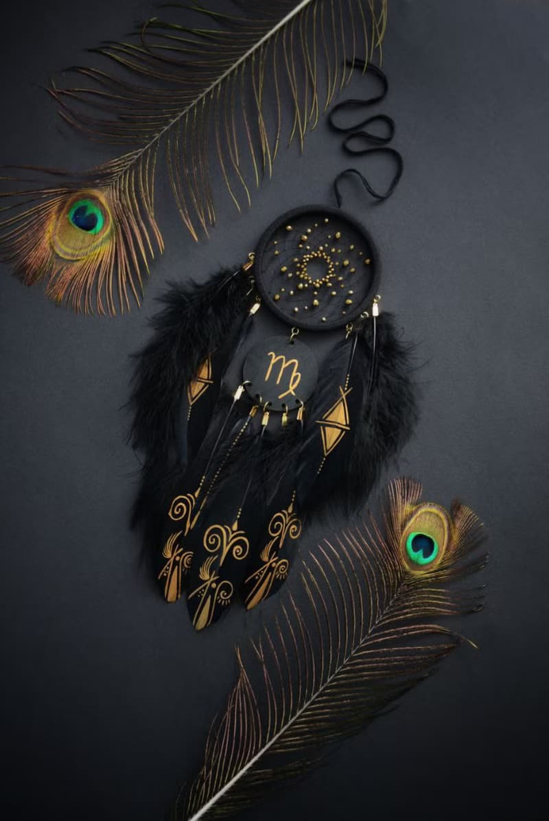 Black zodiac dream catcher zodiac sign Scorpio November girl man astrology gifts