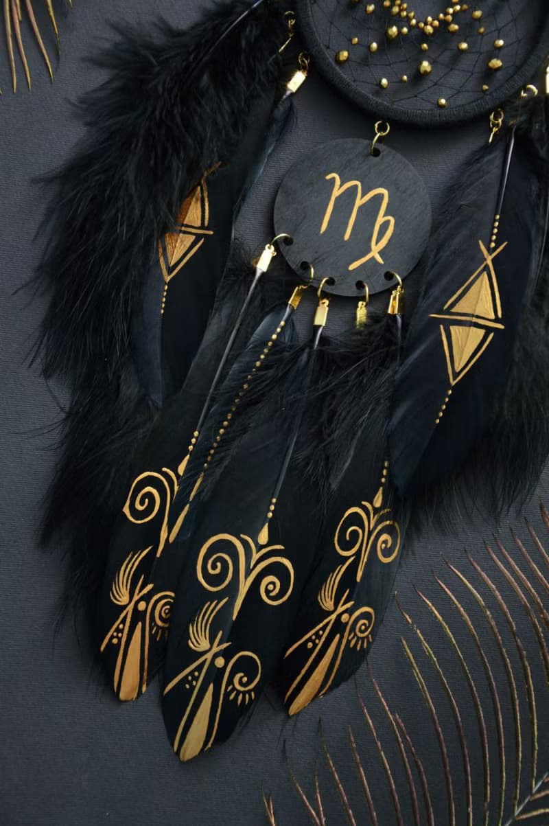 Black zodiac dream catcher zodiac sign Scorpio November girl man astrology gifts