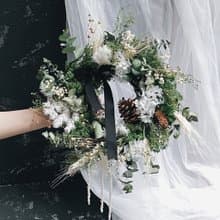 【聖誕花圈課程】高級感絕美花圈|雪落下的聲音燙金款|高級訂製