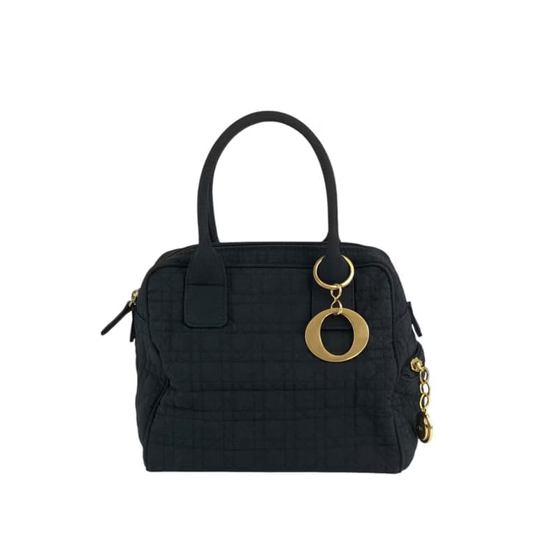 【 日本直送　名牌中古包 】Christian Dior クリスチャン ディオール ハンドバッグ ブラック チャーム ナイロン vintage  bir6d3
