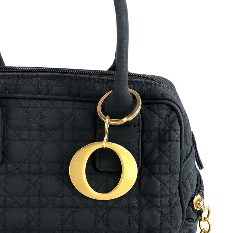 【 日本直送　名牌中古包 】Christian Dior クリスチャン ディオール ハンドバッグ ブラック チャーム ナイロン vintage  bir6d3