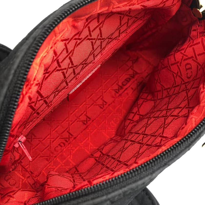 【 日本直送　名牌中古包 】Christian Dior クリスチャン ディオール ハンドバッグ ブラック チャーム ナイロン vintage  bir6d3