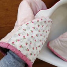 淺粉小碎花款隔熱手套