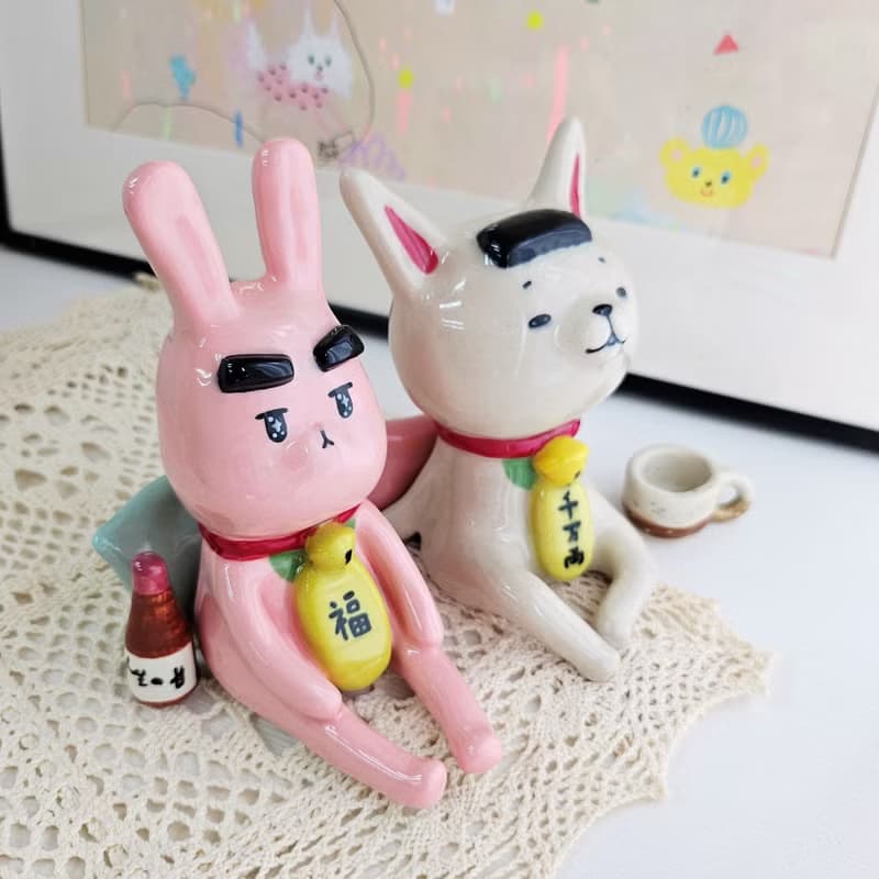 超級招財醜醜貓店長陶瓷