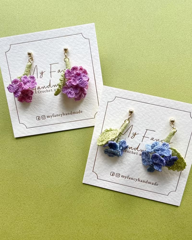 *My Fancy Handmade*手鈎夏繡球花耳環