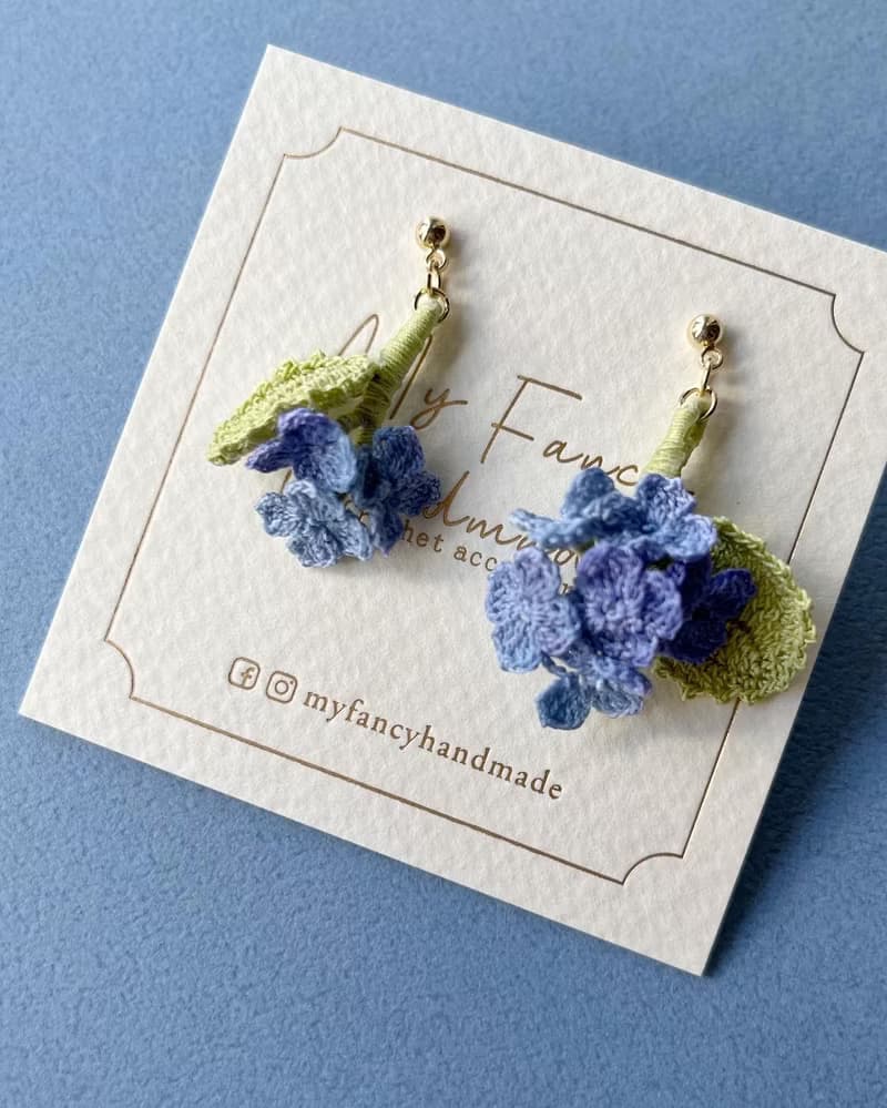 *My Fancy Handmade*手鈎夏繡球花耳環