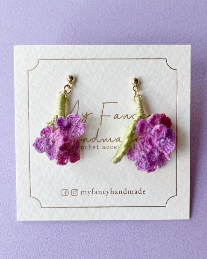 *My Fancy Handmade*手鈎夏繡球花耳環