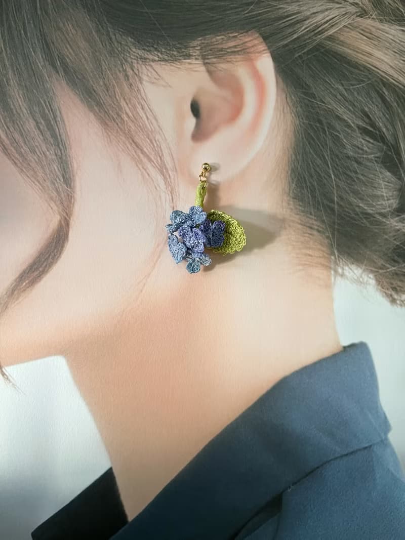 *My Fancy Handmade*手鈎夏繡球花耳環