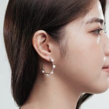 俏麗花邊珍珠耳環 (共兩色)
