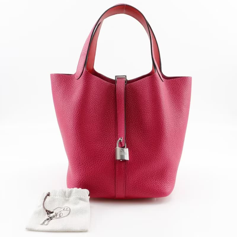 【日本直送】エルメス HERMES ピコタンロックMM ハンドバッグ トゴ ローズエクストリーム ピンク A レディース【中古】