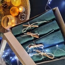 Green Napkins Gift Set / Christmas Kitchen Towels / Lunar New Year Decor