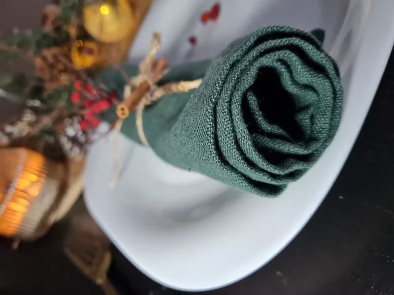 Green Napkins Gift Set / Christmas Kitchen Towels / Lunar New Year Decor