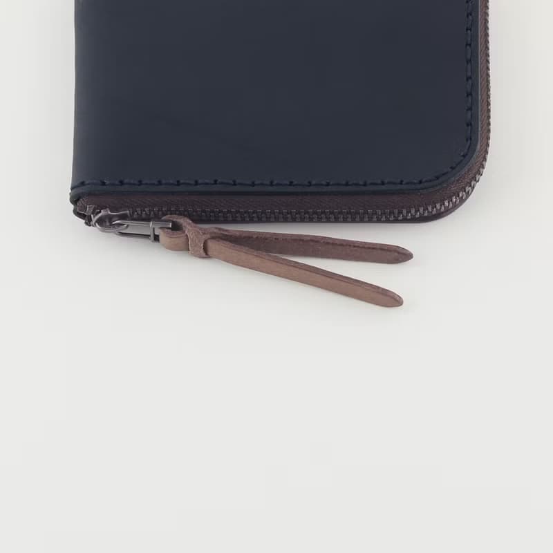 薄型拉鍊短夾 - 深海藍