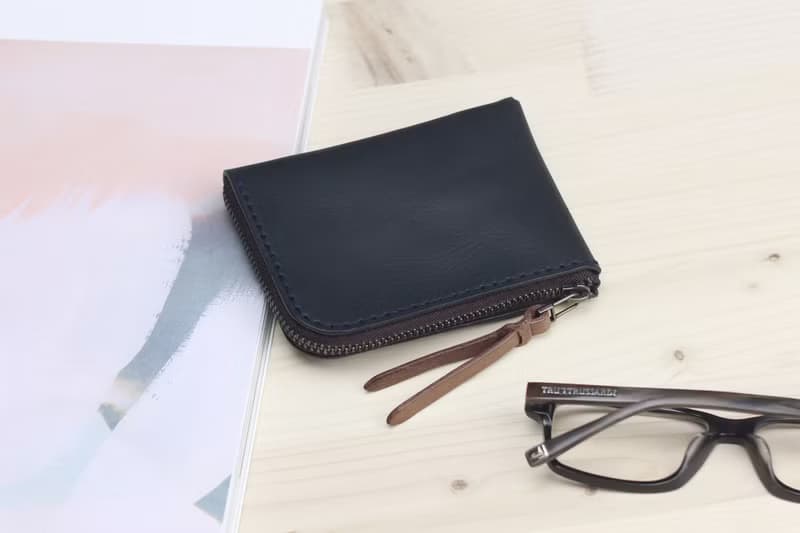 薄型拉鍊短夾 - 深海藍