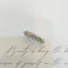 Le Bonheur 彩碧璽排戒 黃綠粉 開口可調節(情人節 生日禮物)