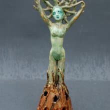 Green girl Daphne Porcelain Figurine Mythology Forest Fairy Greek nymph Goddess
