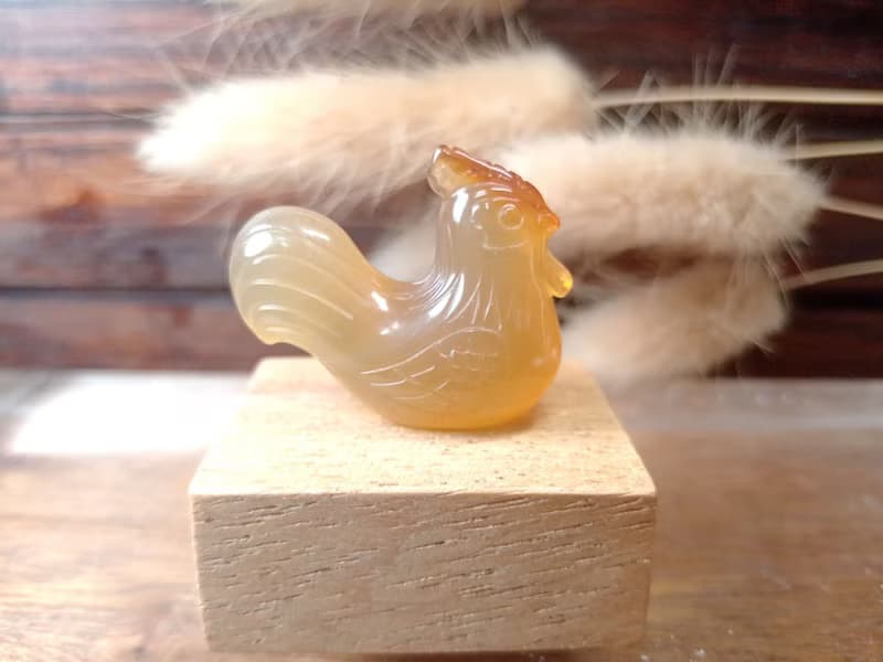 小雕件 小品生肖-公雞 紅玉髓