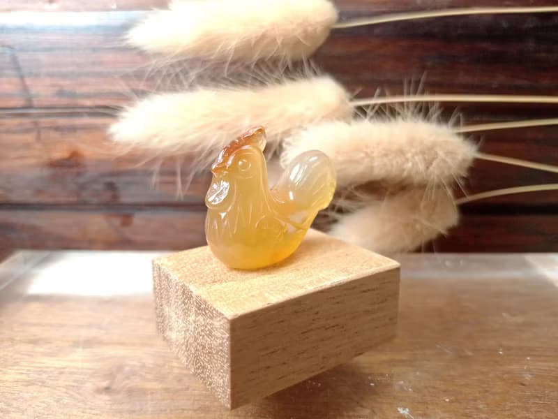 小雕件 小品生肖-公雞 紅玉髓