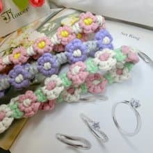 手工編織∣小花手機掛繩∣背帶