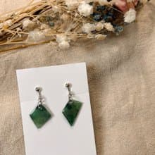 青蛇暗語 / 不規則幾何 / 手繪【熱縮片】耳飾