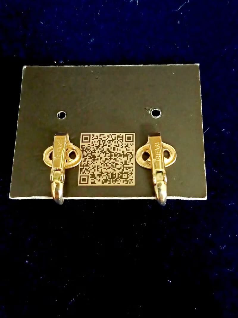 vintage jewelry Trifari 典雅金色仿珍珠圓形夾式耳環