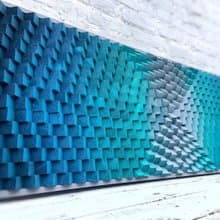 Acoustic Panel - 3D Wood Wall Art - Turquoise Artwork - Housewarming Gift