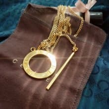 未使用品 附塵袋 CELINE 大金環腰鏈長鏈頸鏈項鍊 鑰匙扣掛件掛飾