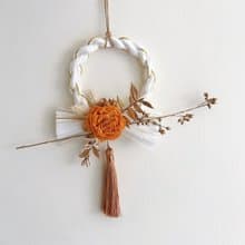 白金色注連繩掛飾  日式中秋送禮/祈福祝賀/手作家飾