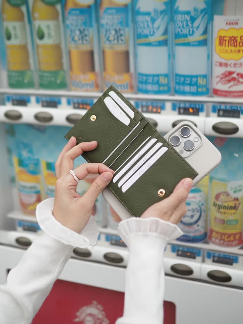 Hannah (Moss Green) : Small leather short wallet, folded wallet, Mini wallet