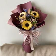 畢業花束.太陽花花束.畢業禮.花束.索拉花.永生花