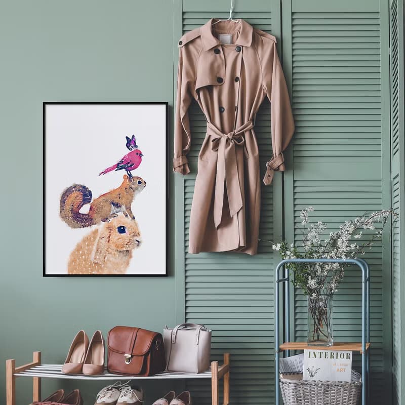 小動物金字塔 - 森林動物/手繪風/民宿/咖啡廳/工作室/佈置