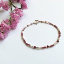 Ops garnet silver bracelet-石榴石/珍珠/浪漫/純銀/手鍊/禮物
