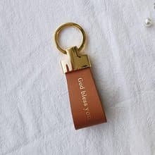 Personalized Leather Keychain Free Custom Engraving Gift Handmade in Korea