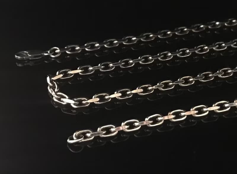 【銀鍊系列】方切銀鍊 粗版 Silver (L)50-65cm 925純銀
