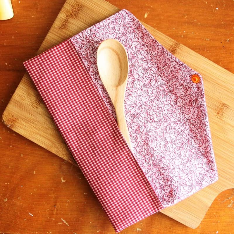 文青風環保筷袋 ~優質細格 顯眼紅 日系 收納包 手作餐具袋.禮物