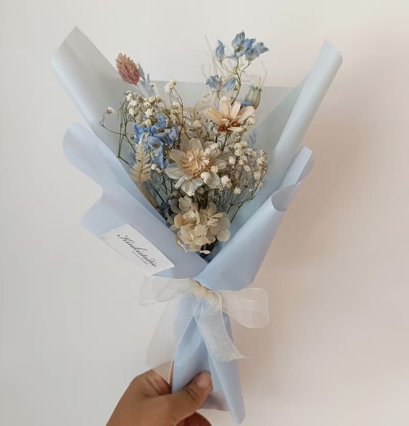 禮物 奶茶粉玫瑰永生乾燥畢業花束禮物 結婚求婚告白捧花生日