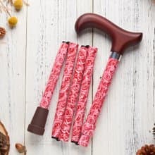 長輩生日禮物 / 父親節禮盒 / 登山 / 繽紛生活折疊手杖 - 紅玫