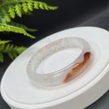 多彩景觀瑪瑙手鐲 61MM 星光閃片飄花朱砂點共生水晶手環 自信心