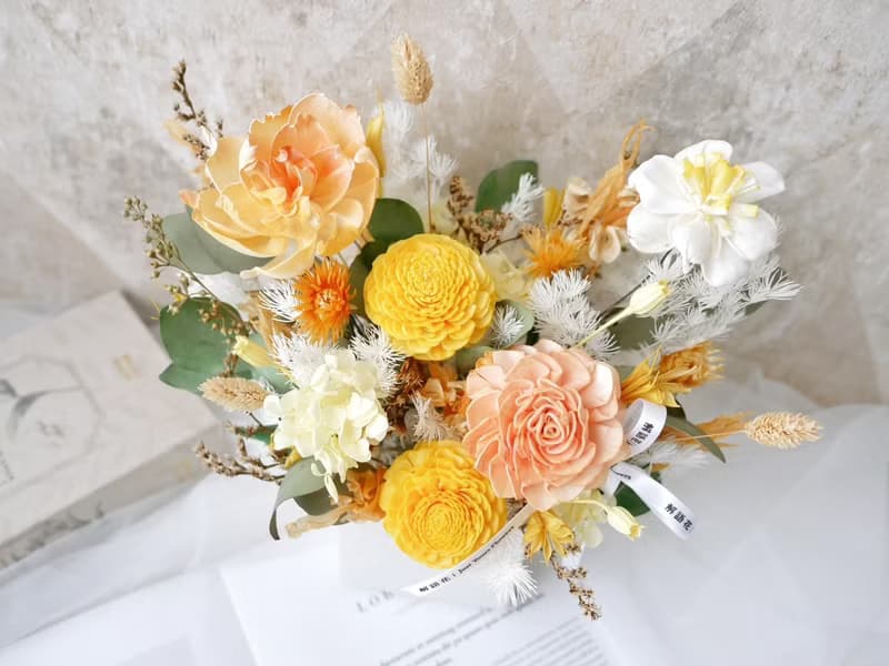 方盆中大型加大款乾燥花盆花【燦爛如昔】乾燥花盆花/開幕賀禮