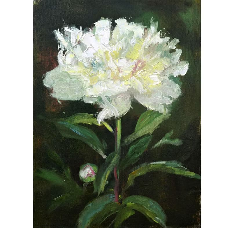 Peony Painting Original  Oil Art  Floral Artwork Bouquet Peony Wall Art