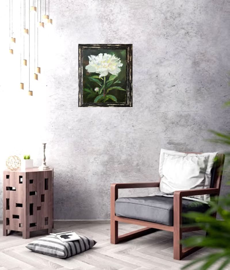 Peony Painting Original  Oil Art  Floral Artwork Bouquet Peony Wall Art