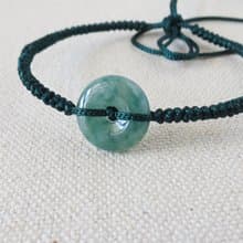 本命年【 歲歲平安】冰飄花翡翠絲光編織手鍊*SS57*招財、保平安