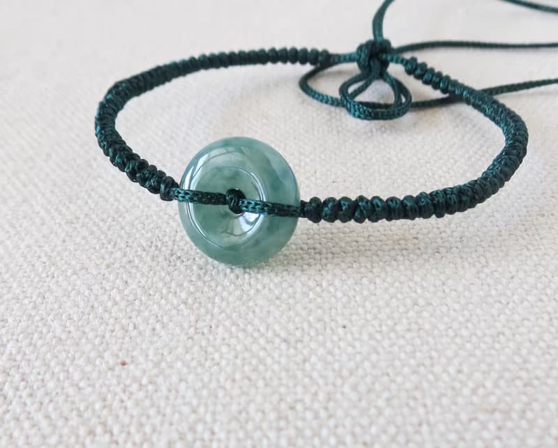 本命年【 歲歲平安】冰飄花翡翠絲光編織手鍊*SS57*招財、保平安