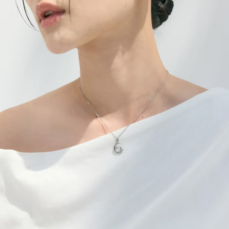 【送禮推薦】月夜漫想。貓咪微笑項鍊 抗敏醫療鋼