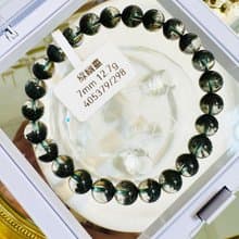 精品玻璃體濃色招財半盆森林綠幽靈水晶7mm12.7g主正財事業貴人助