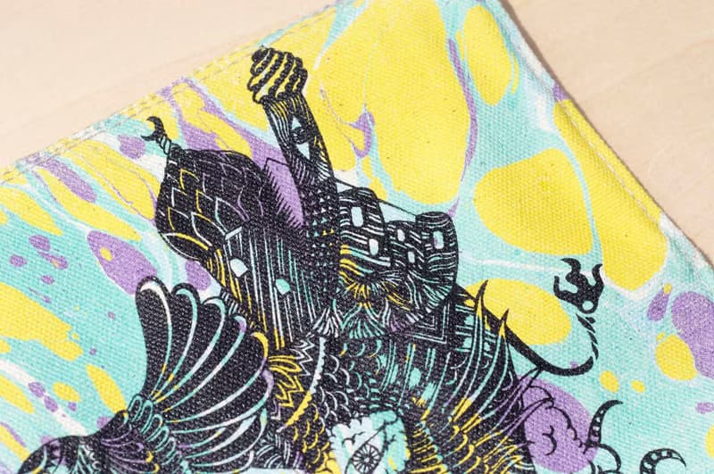 手繪渲染筆袋 餐具袋 手感捲軸 春捲筆袋-筆的水彩色房子 印度象